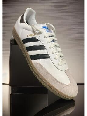 🔲 US 11 - adidas Samba OG Low Men ‘White Black’ LTR/Suede Soccer {B75806} NWOT